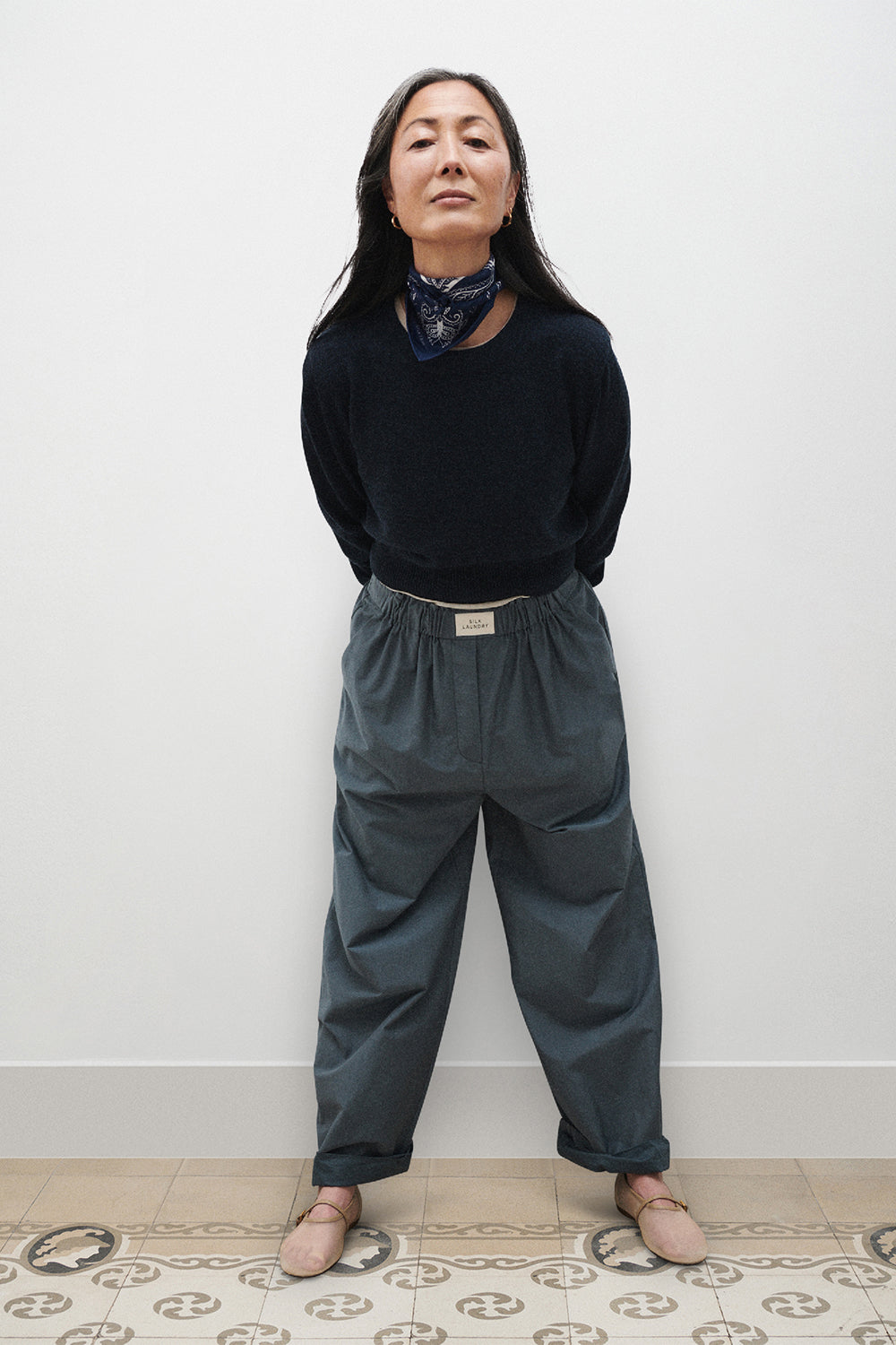 Twill Slouch Pants Slate