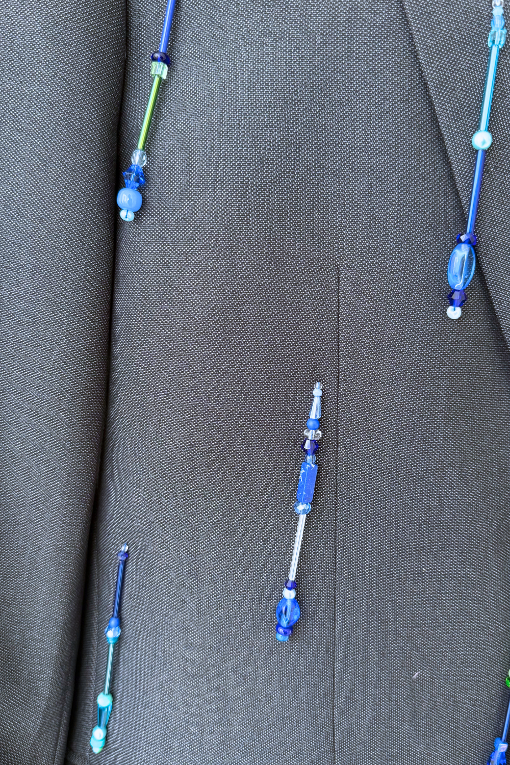 Cobalt Tonal Beaded Blazer