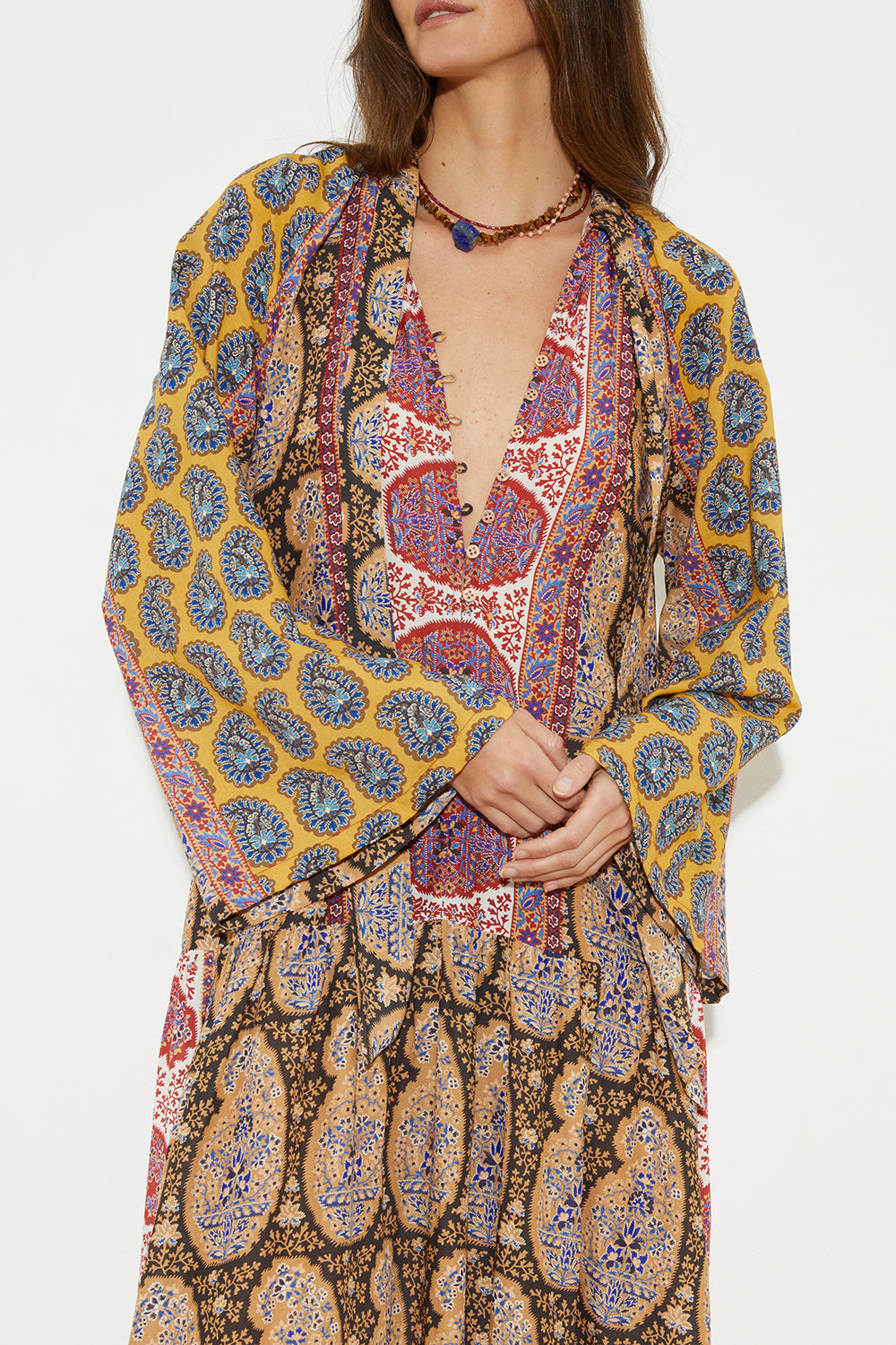 Pietro Wide Sleeve Maxi Dress