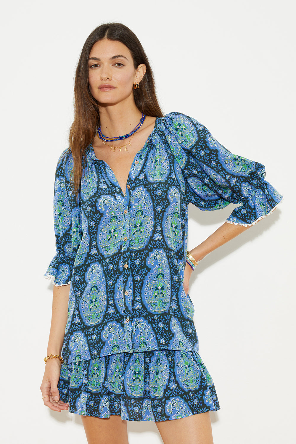 Onda Shirred Mini Skirt