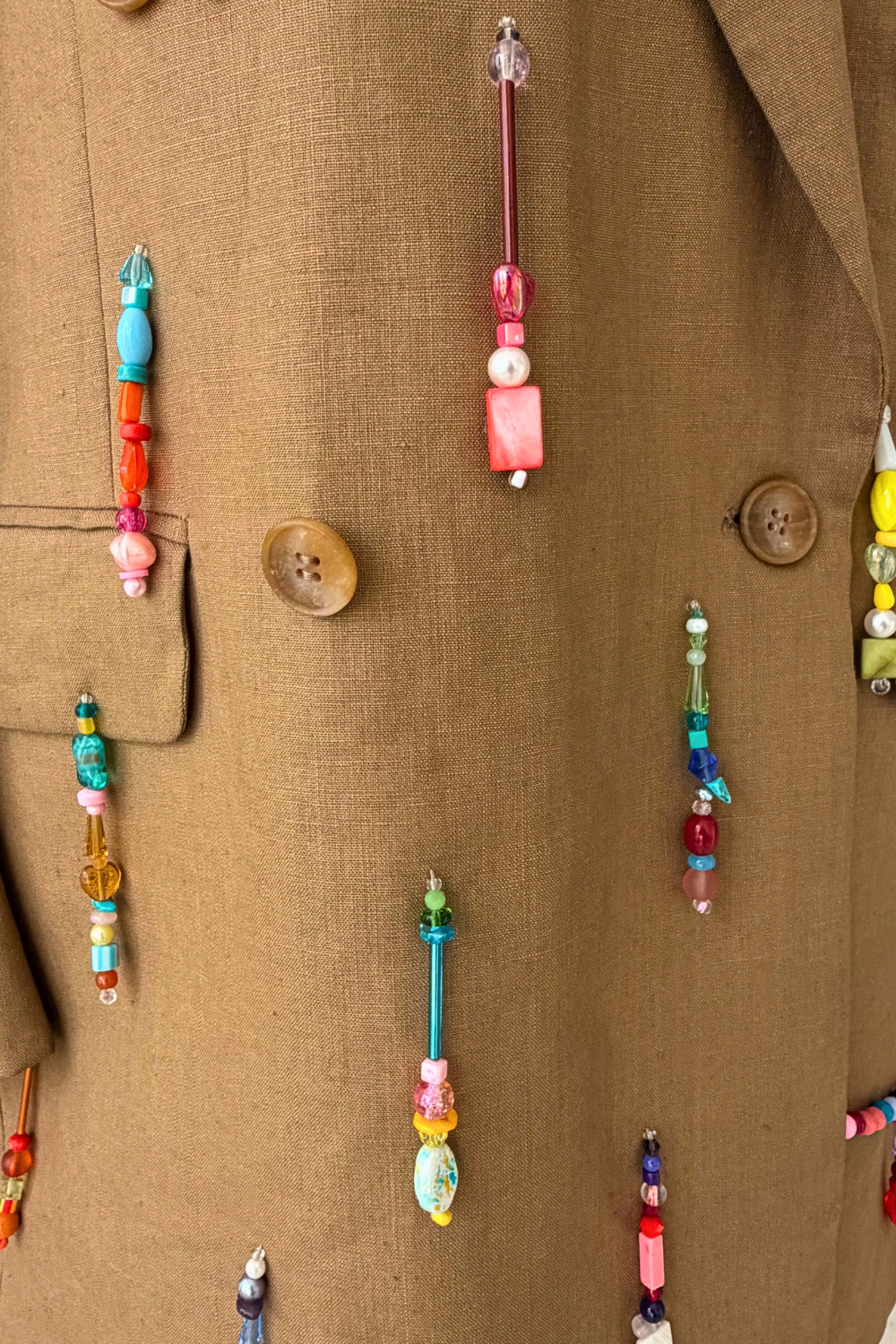Biscuit Rainbow Beaded Blazer