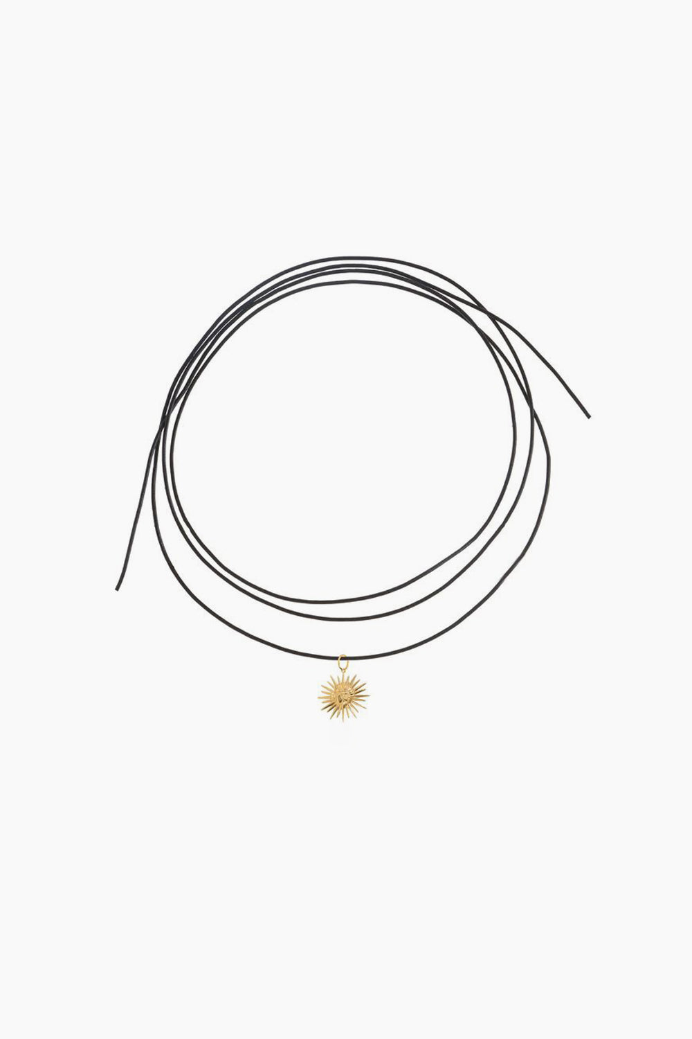 Mini Gold Sun Black Leather