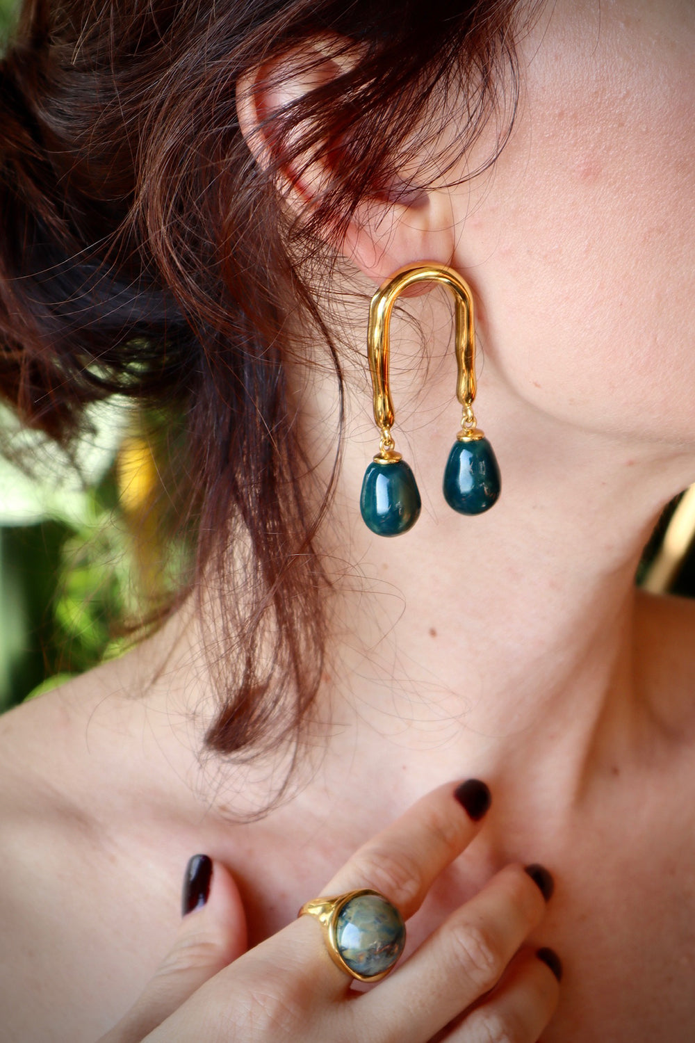 Horseshoe Earrings - Ocean
