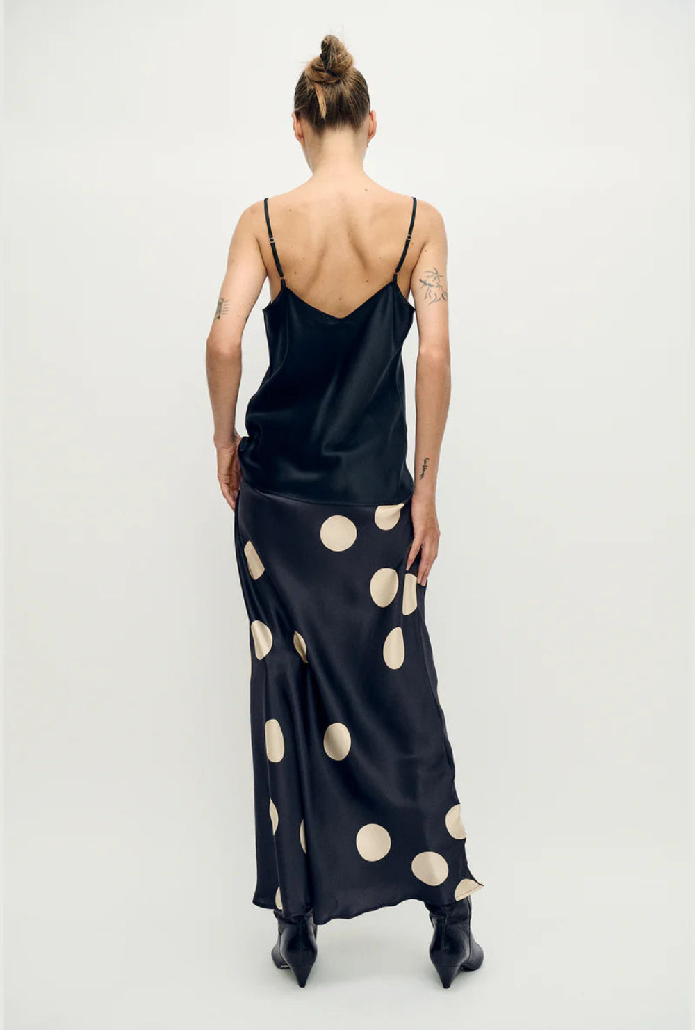 Long Bias Cut Skirt Polka Dot