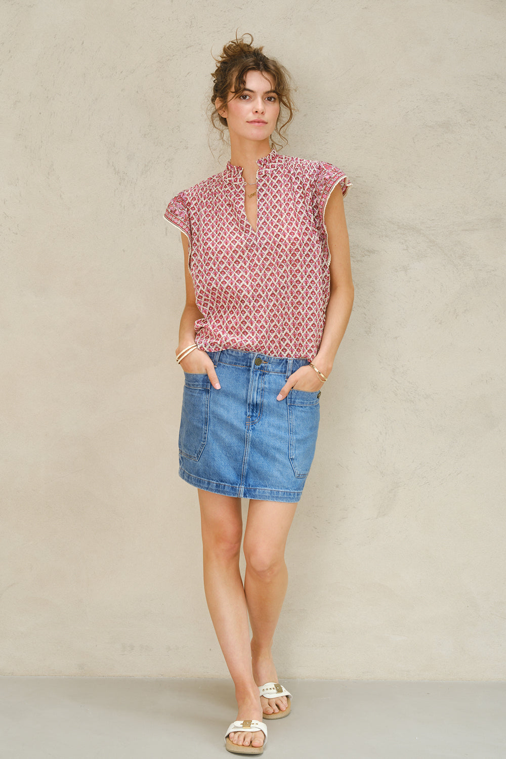 Viti Print Short Sleeves Top