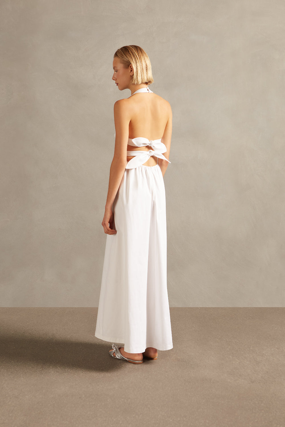 Solid Halter Long Dress