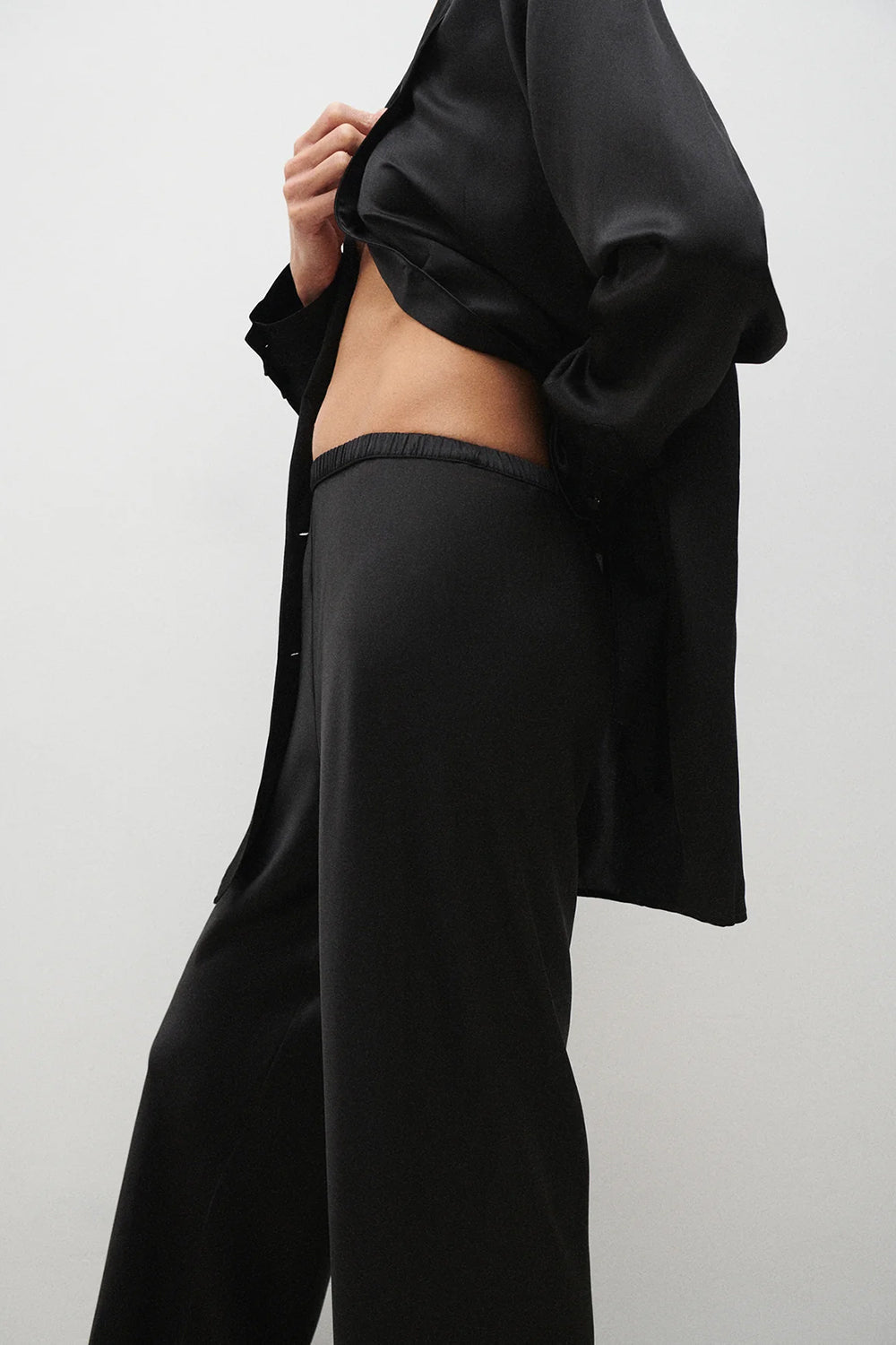 Bias Cut Pants Black