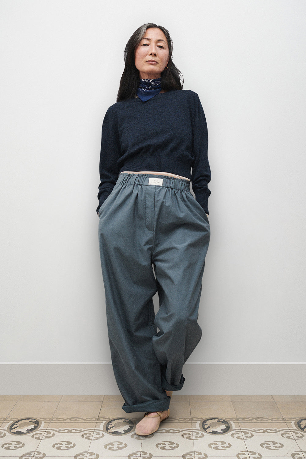 Twill Slouch Pants Slate - Second Image