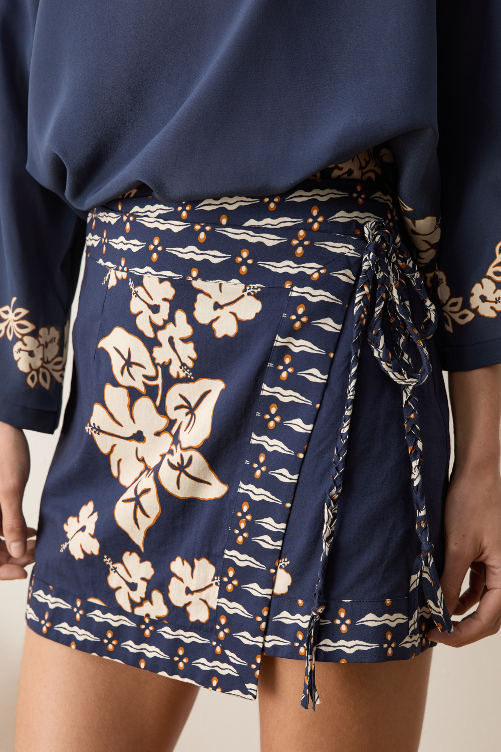 Palmetto Mini Wrap Skirt - Second Image