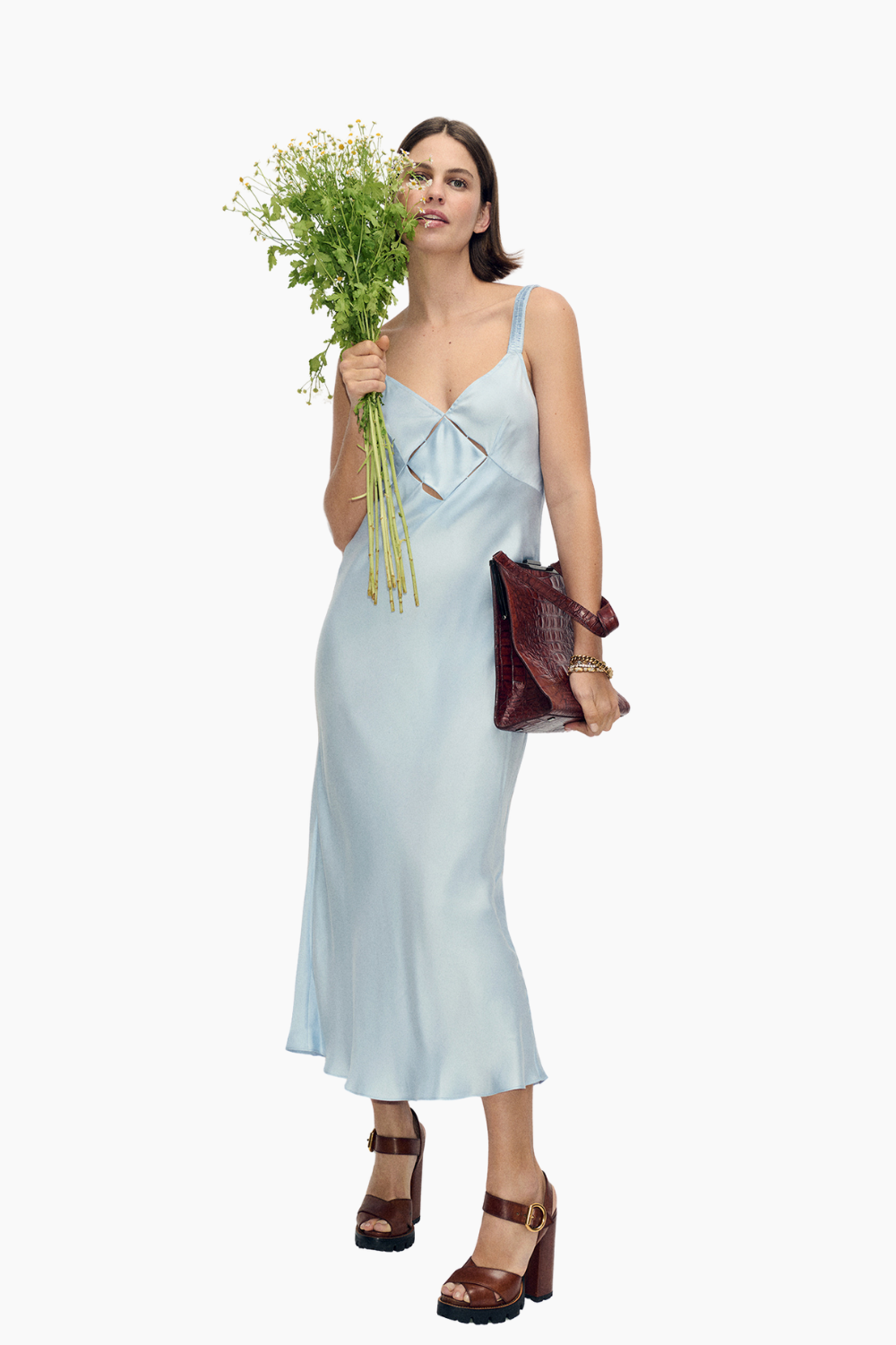 Diamond Deco Ruched Dress - Blue