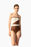Geometric Strapless Swimsuit