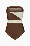 Geometric Strapless Swimsuit