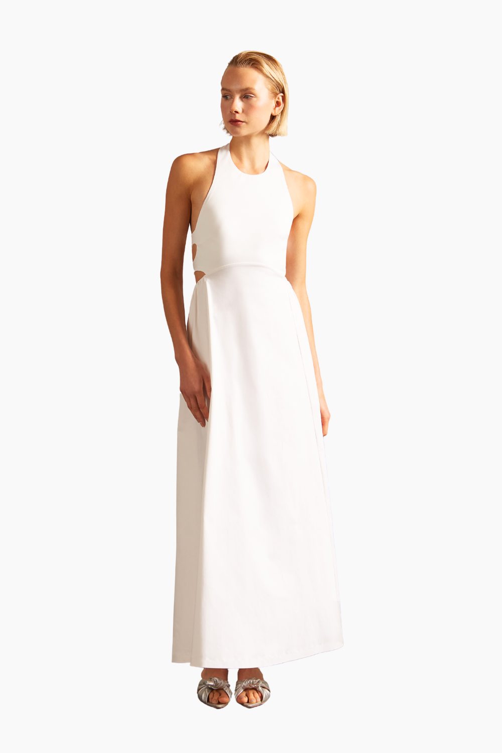 Solid Halter Long Dress
