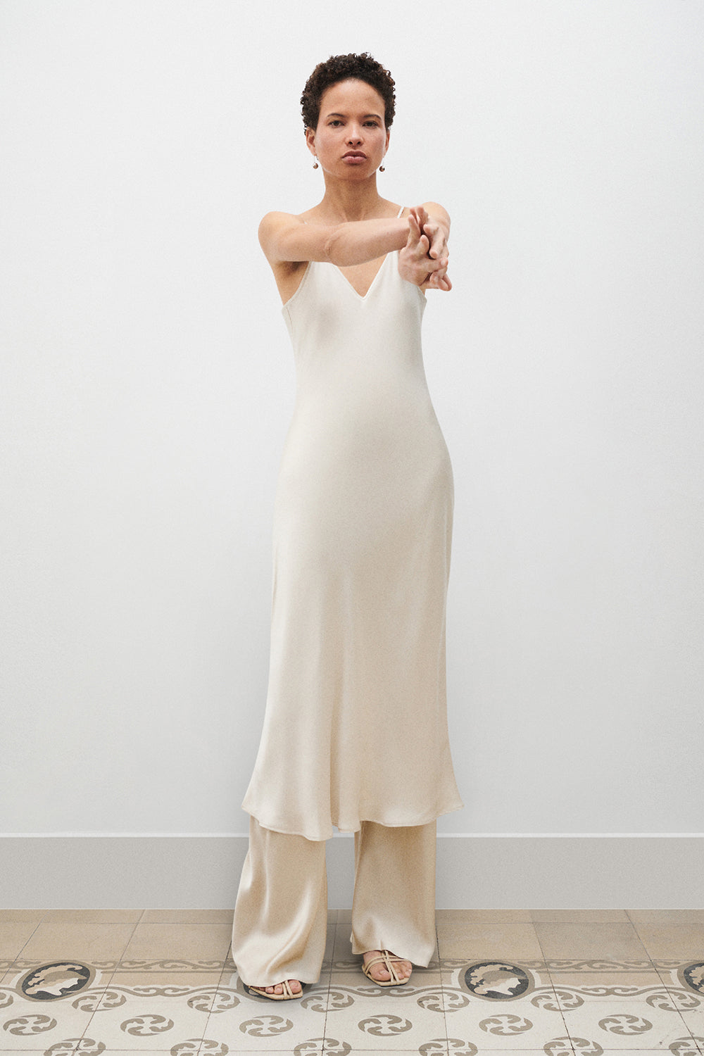 Silk Laundry 90S Slip Dress Hazelnut – 100% Silk, Bias Cut & Adjustable Straps