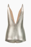 Metallic V-Neck Swimsuit