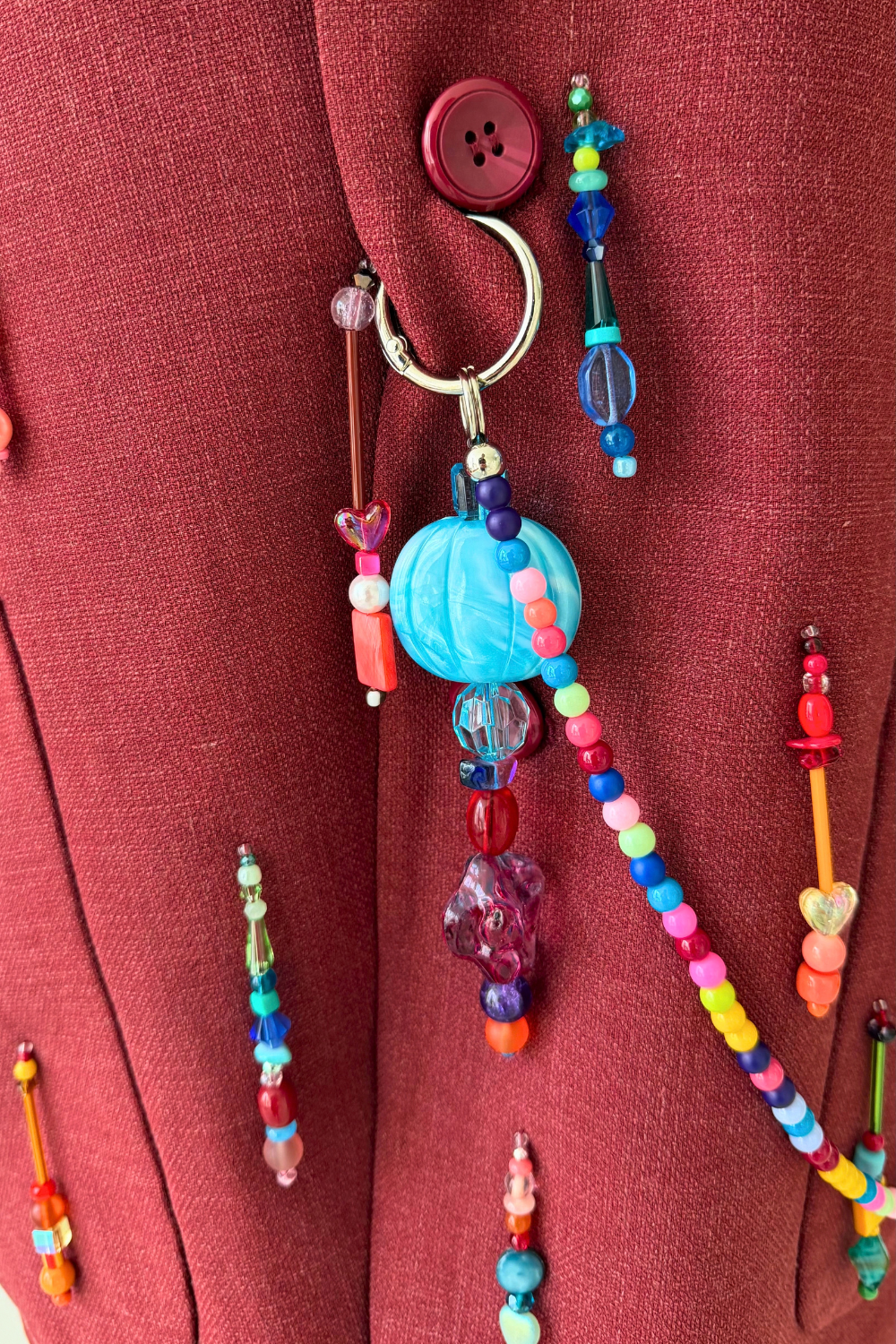 Ruby Rainbow Beaded Blazer