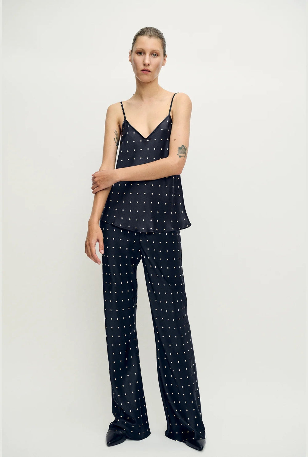 Bias Cut Pants Polka Dots - Second Image