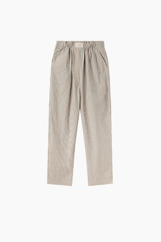 Cotton Silk Paper Bag Pants Stripe