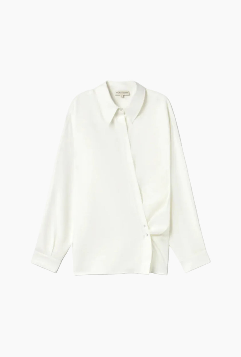 Cotton Silk Wrap Shirt White