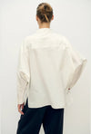 Cotton Silk Wrap Shirt White