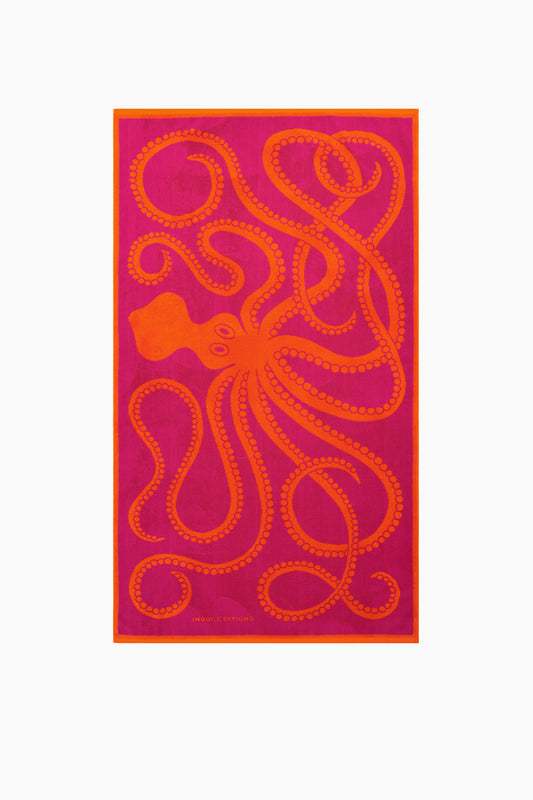 Beach Towel Octopus Fuschia