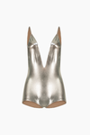 Metallic V-Neck Swimsuit