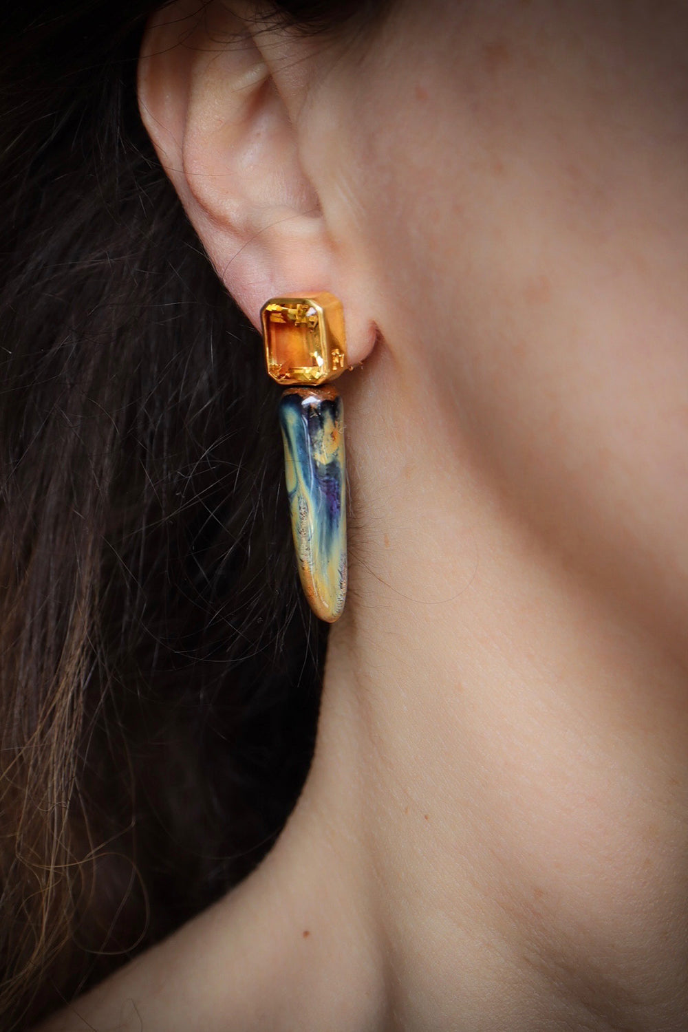 Glimpse Earrings Citrine - Second Image