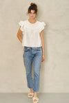 Lori EMB Short Sleeves Top