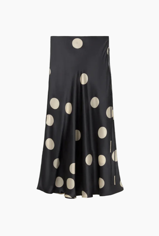 Long Bias Cut Skirt Polka Dot