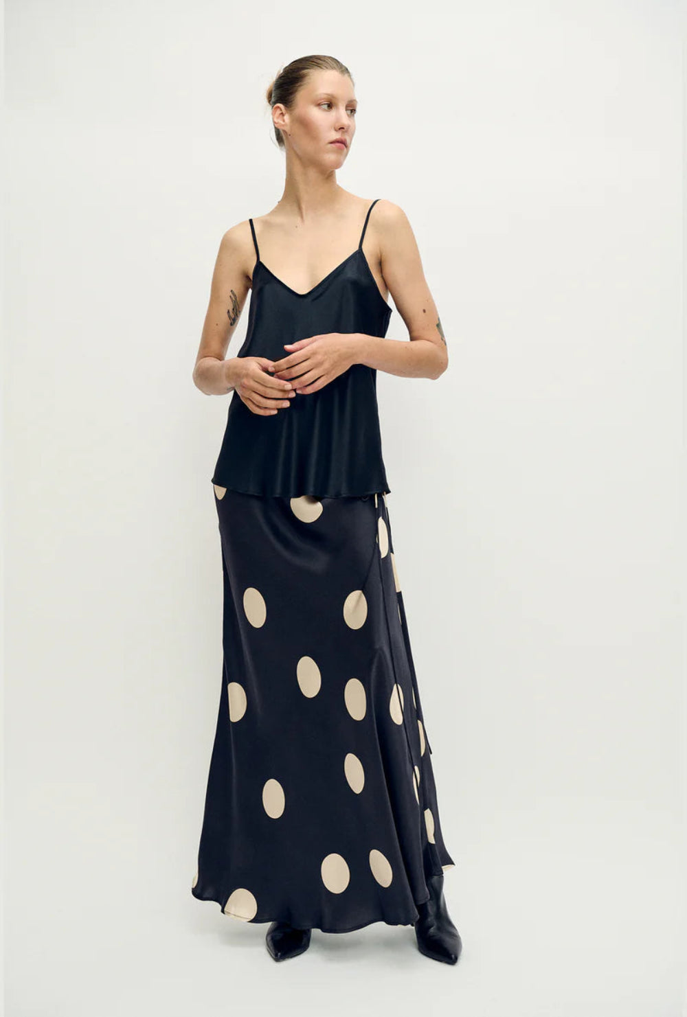 Long Bias Cut Skirt Polka Dot - Second Image