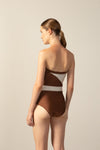 Geometric Strapless Swimsuit