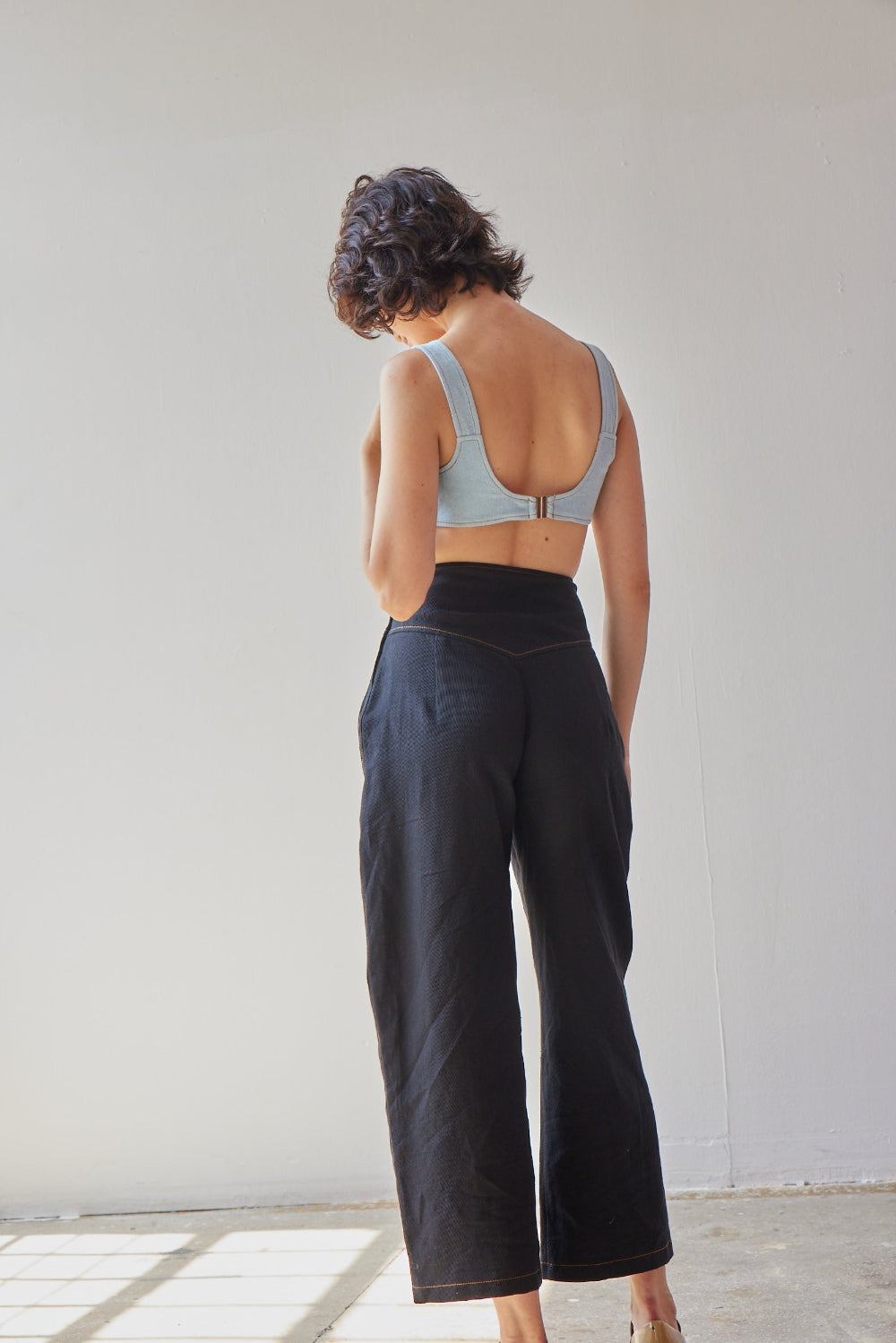 Abby Denim Bralette - Light Blue - Second Image