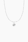 Mini Silver Sun Pearly White Necklace