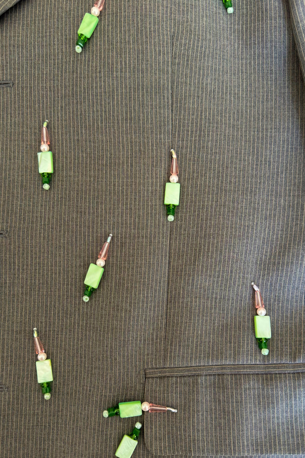 Royal Stone Tonal Beaded Blazer