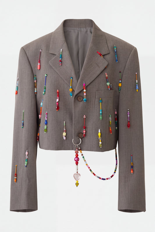 Antracite Cropped Rainbow Blazer