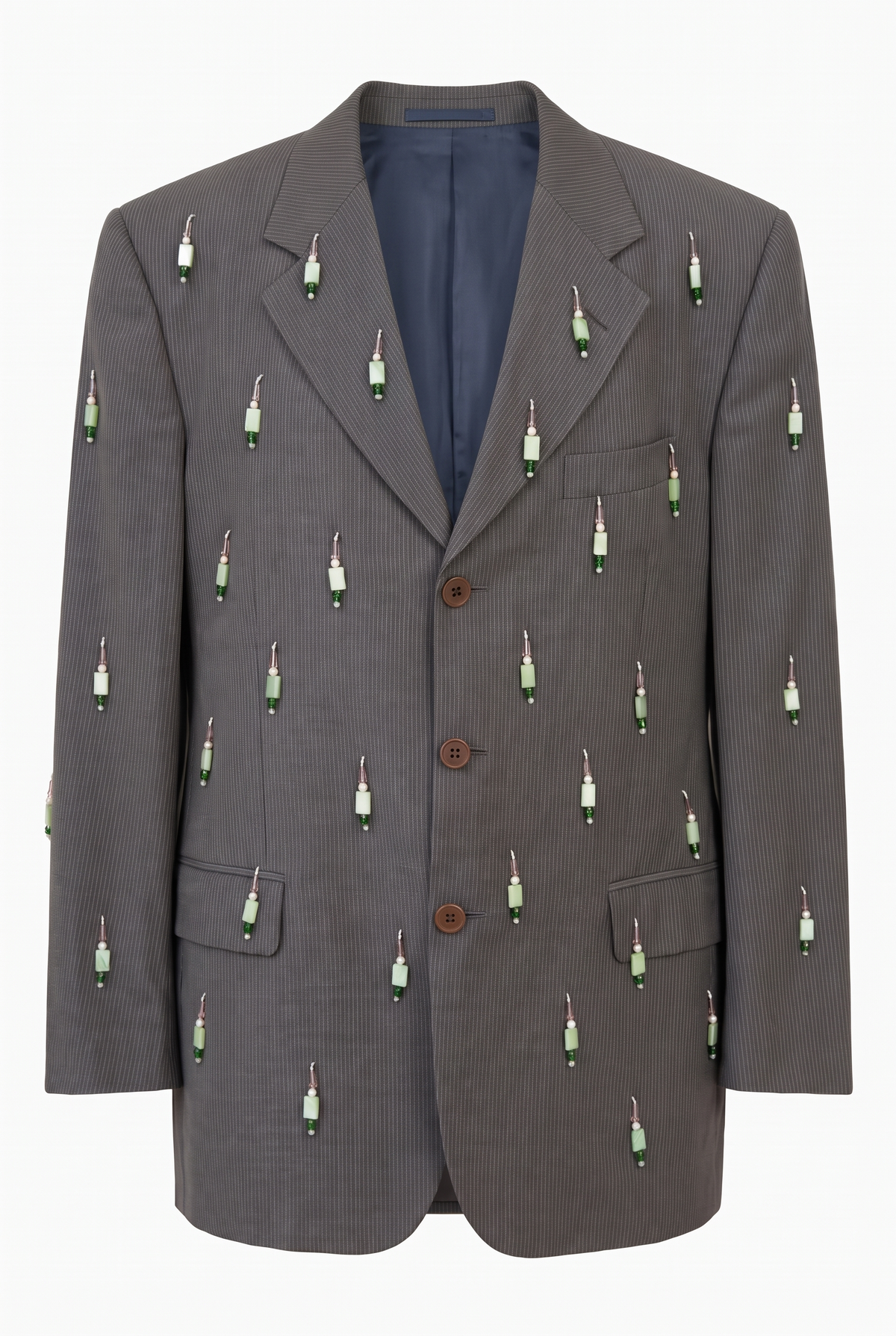 Royal Stone Tonal Beaded Blazer