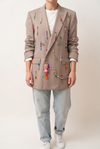 Beige Rainbow Beaded Blazer