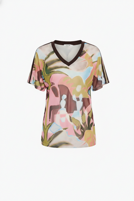 V Neck Mesh Tee - Wonderland