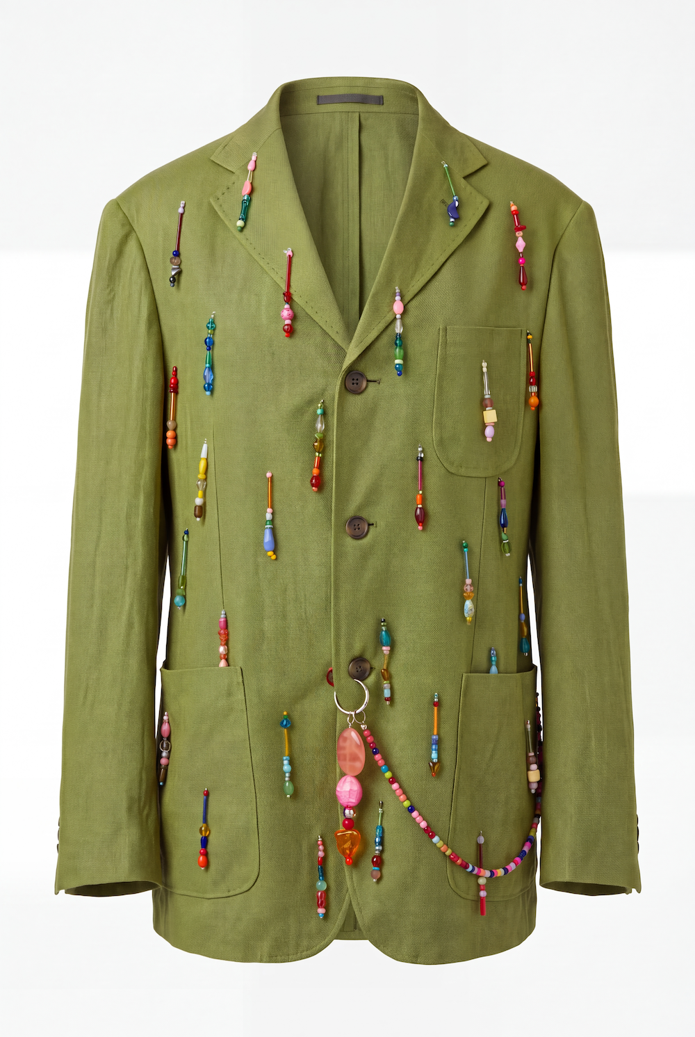Pistachio Rainbow Beaded Blazer