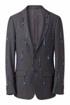 Cobalt Tonal Beaded Blazer