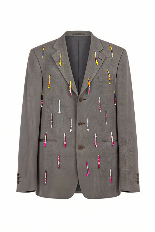 Agate Tonal Beaded Blazer