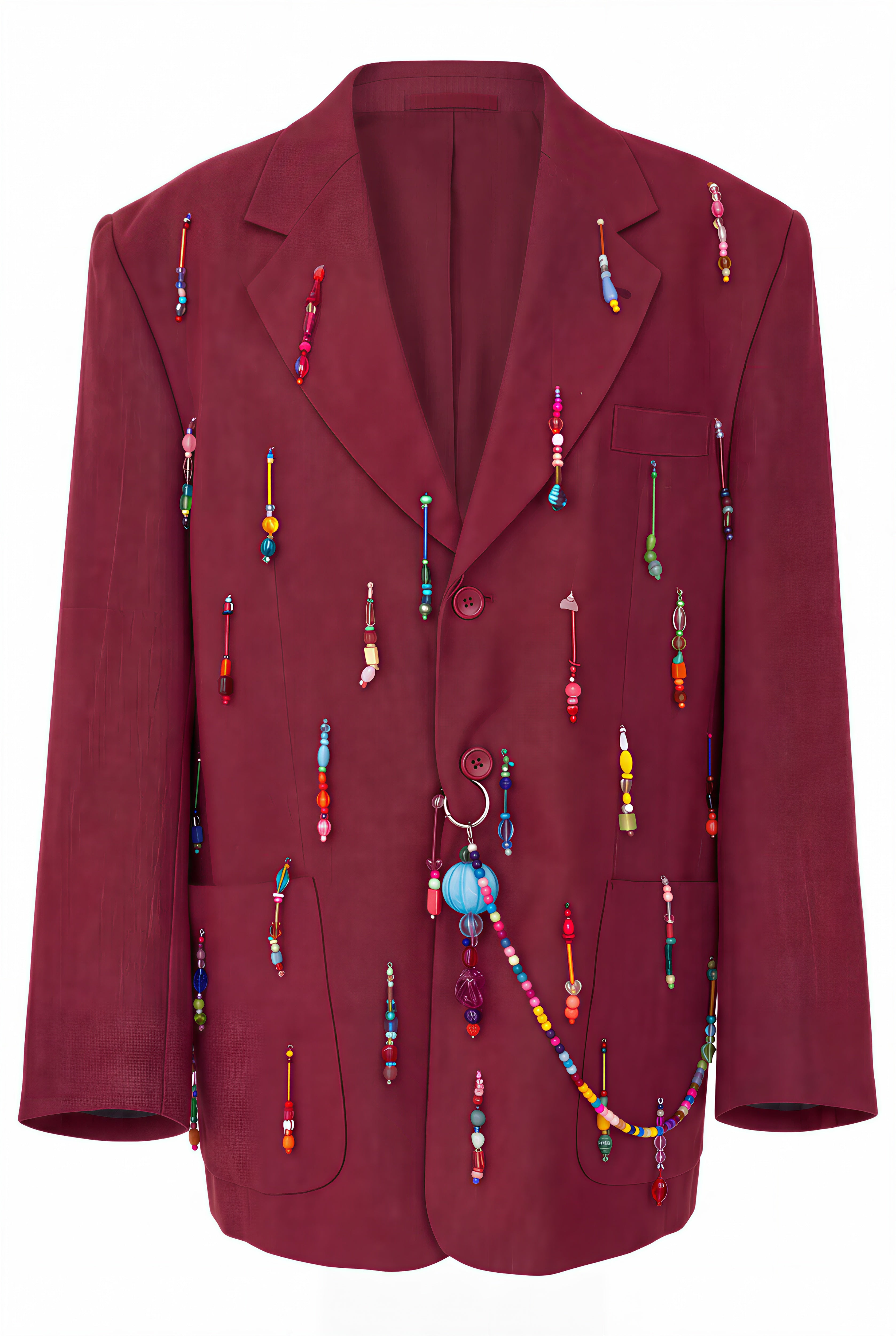 Ruby Rainbow Beaded Blazer